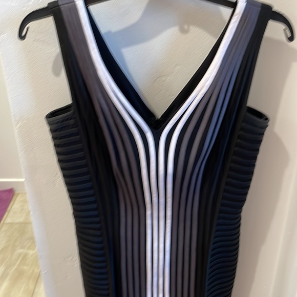 🙏SLIMMING SATIN RIBBONS unique mesh and ribbon cocktail dress. Rare. - Picture 2 of 11